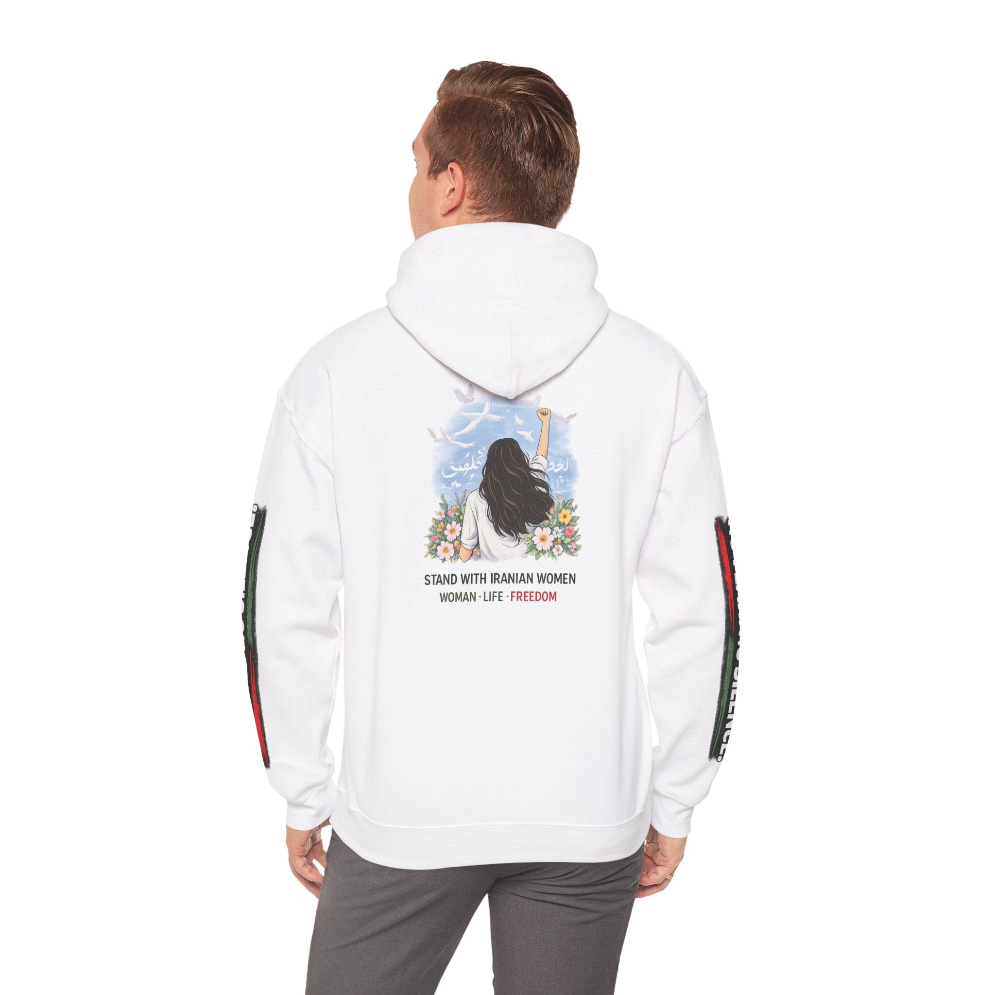 Freedom for Iran Hoodie — "Woman. Life. Freedom." Protest Sweatshirt