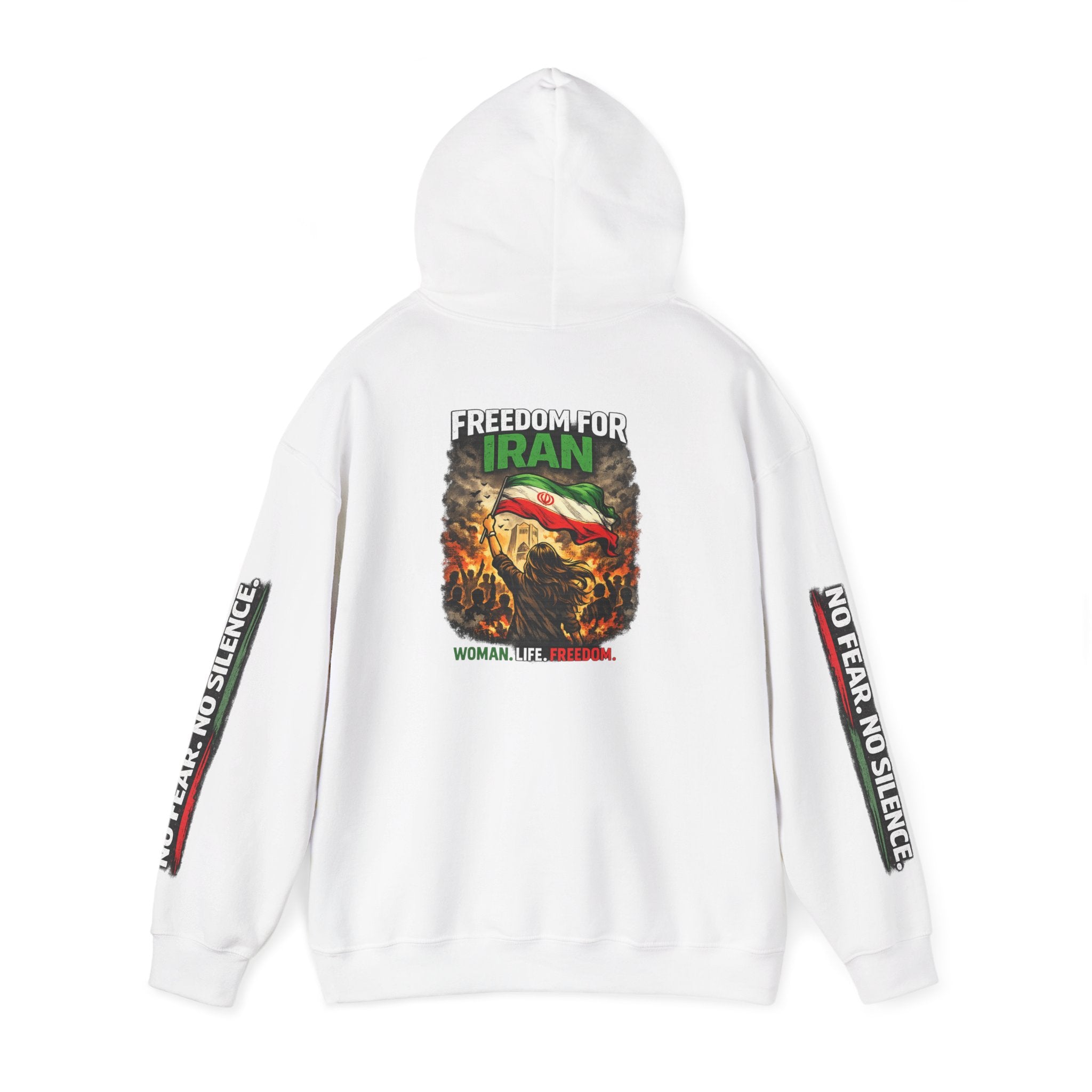 Freedom for Iran Hoodie — "Woman. Life. Freedom." Protest Sweatshirt