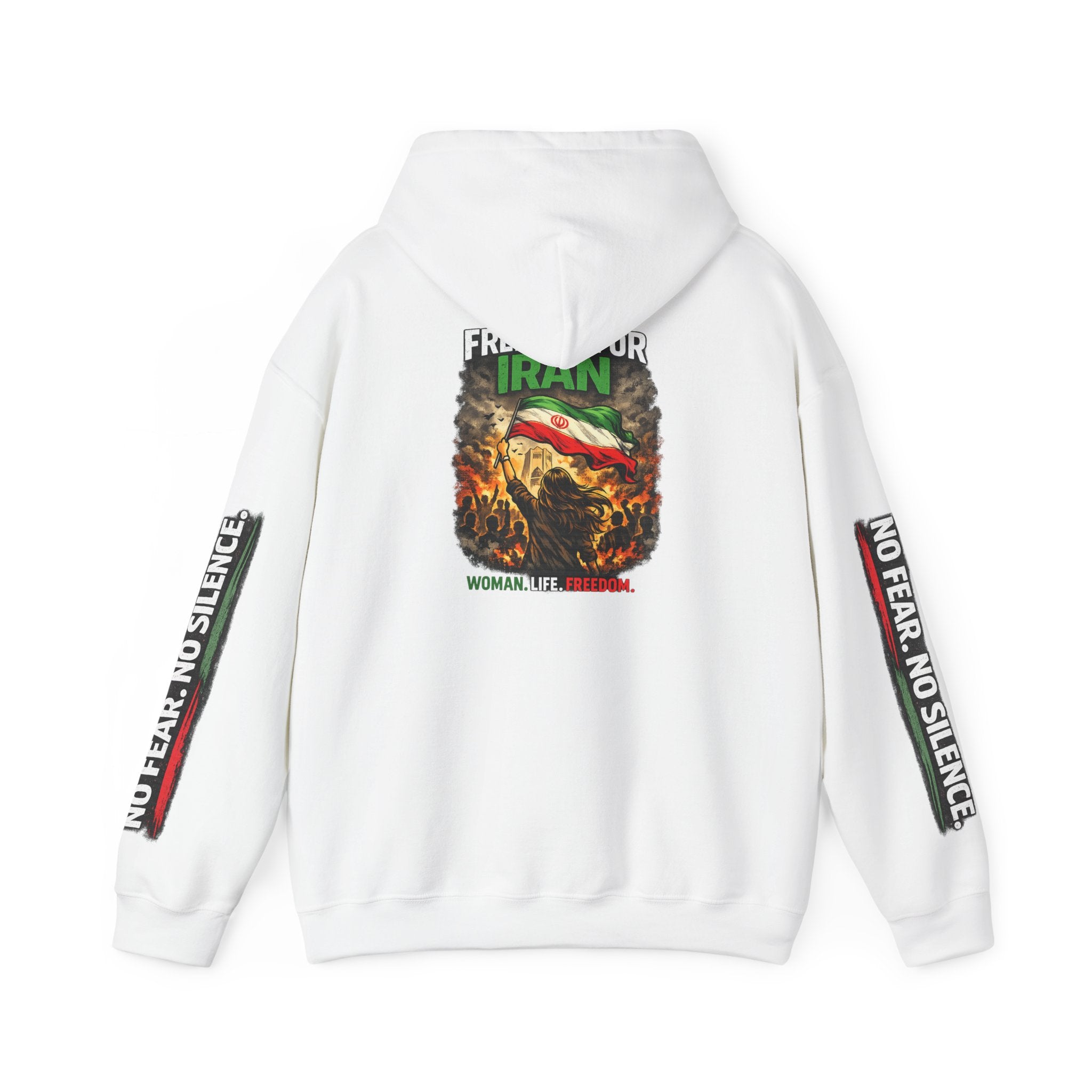 Freedom for Iran Hoodie — "Woman. Life. Freedom." Protest Sweatshirt